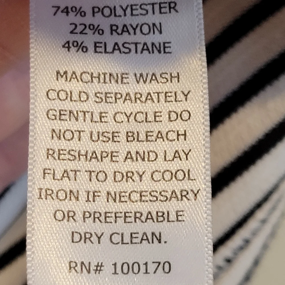 Cynthia Rowley Striped Black + White Crop Top, Large - Picture 5 of 11